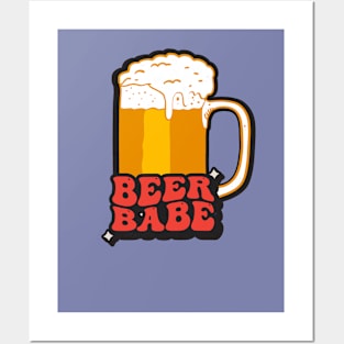 Beer Babe Frosty Mug of Beer and Text Design Posters and Art